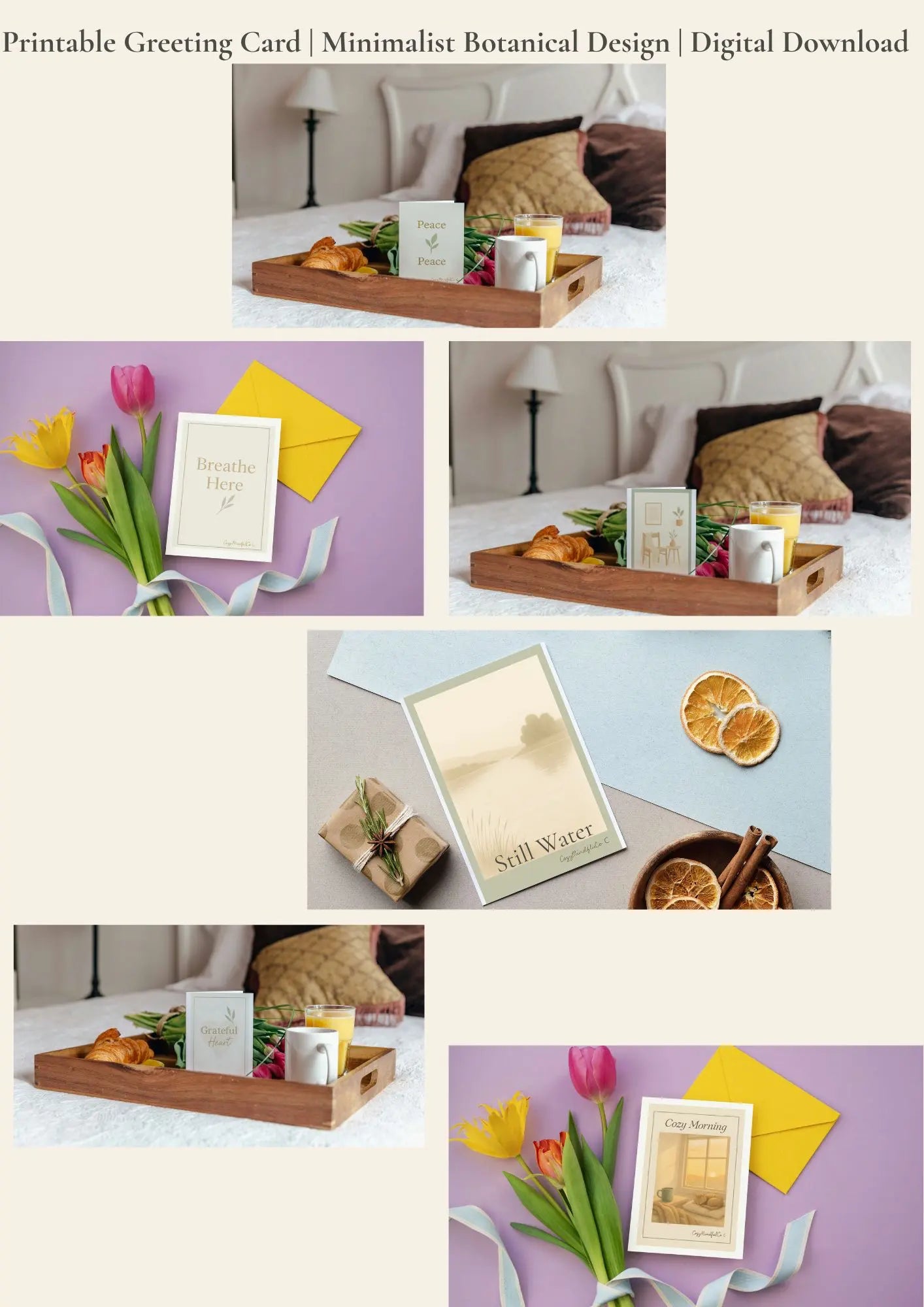 Printable Greeting Card | Minimalist Botanical Design |